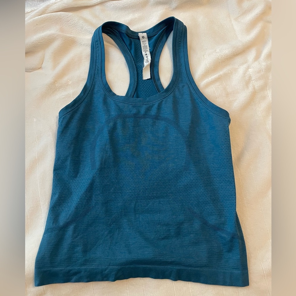 Teal Lululemon Swiftly Tech Razorback Tank Top